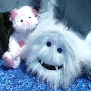 Furry Blue Monster Box Style Purse for Little Girls
